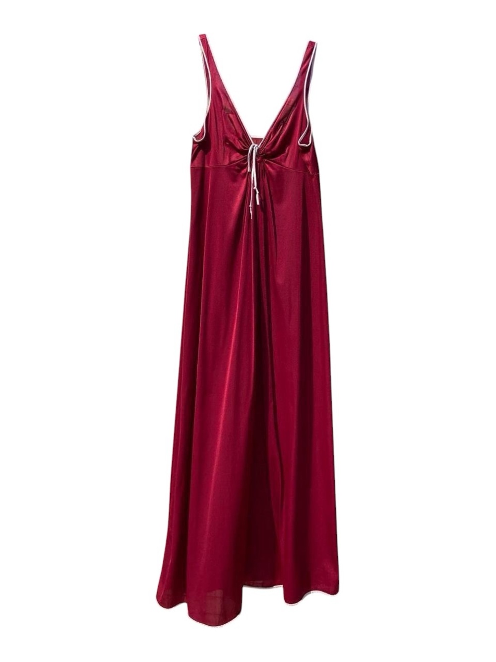 Vintage burgundy satin maxi slip dress